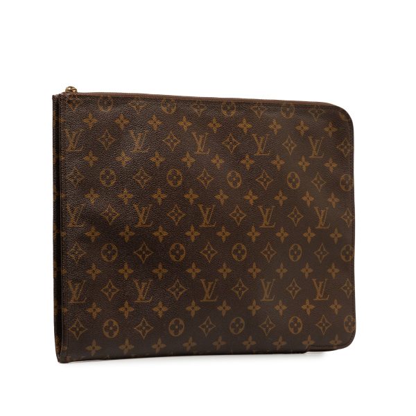 Brown Louis Vuitton Monogram Poche Documents Portfolio Business Bag For Sale