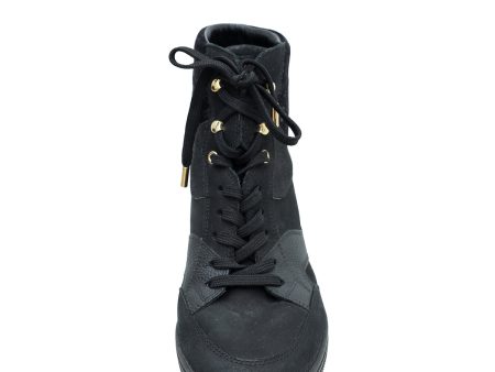 Louis Vuitton Black Suede Monogram Cliff Top Wedge Sneakers 39 Online Sale