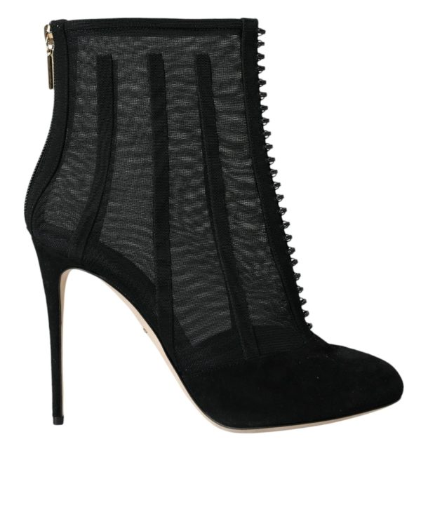 Dolce & Gabbana  Black Mesh Booties Fashion