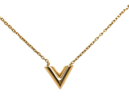 Gold Louis Vuitton Essential V Necklace Cheap