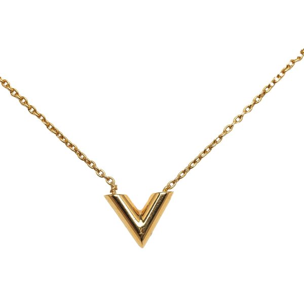 Gold Louis Vuitton Essential V Necklace Cheap