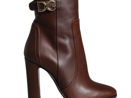 Dolce & Gabbana  Brown Leather Ankle Boots Sale