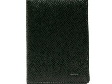 Green Louis Vuitton Taiga Business Card Holder Supply