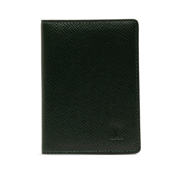 Green Louis Vuitton Taiga Business Card Holder Supply