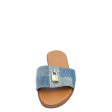 Louis Vuitton Blue Denim Lock It Flat Mule 37.5 Online now