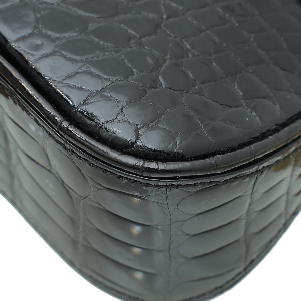 Louis Vuitton Black Crocodile Lockit Clutch Supply