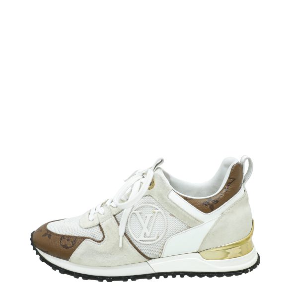 Louis Vuitton White Monogram Reverse Run Away Sneakers 36.5 on Sale