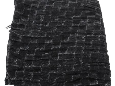 Louis Vuitton Black Damier Cashmere Silk Stole Scarf For Sale