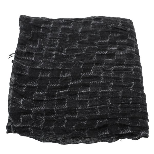 Louis Vuitton Black Damier Cashmere Silk Stole Scarf For Sale