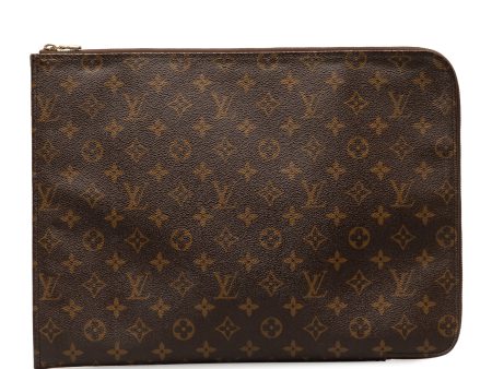 Brown Louis Vuitton Monogram Poche Documents Portfolio Business Bag For Sale