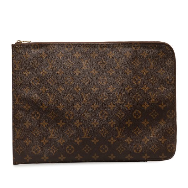 Brown Louis Vuitton Monogram Poche Documents Portfolio Business Bag For Sale