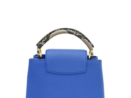 Louis Vuitton Blue Capucine BB Python Handle Bag on Sale