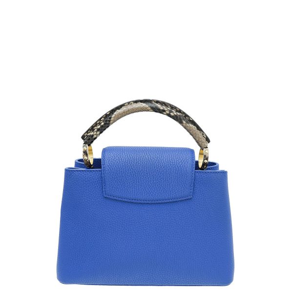 Louis Vuitton Blue Capucine BB Python Handle Bag on Sale