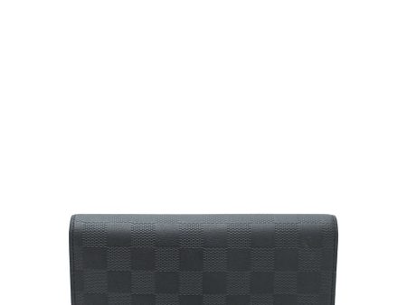 Louis Vuitton Black Damier Infini Brazza Wallet W  TS Initials on Sale