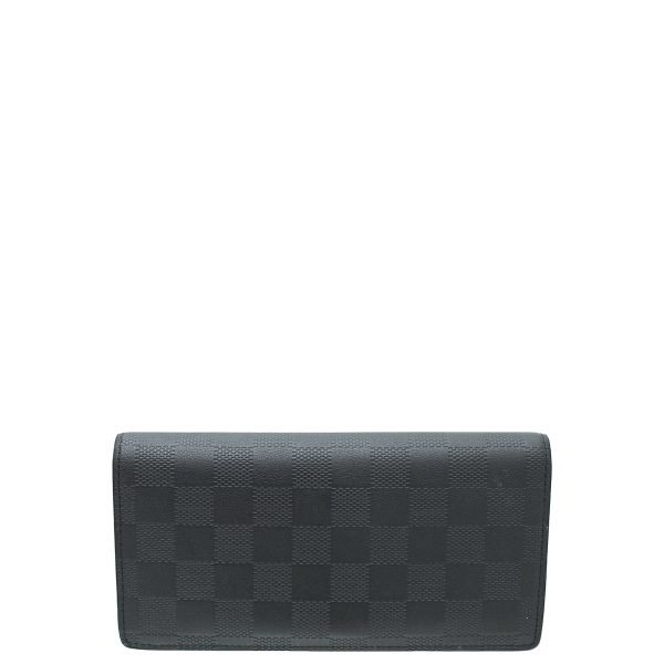 Louis Vuitton Black Damier Infini Brazza Wallet W  TS Initials on Sale