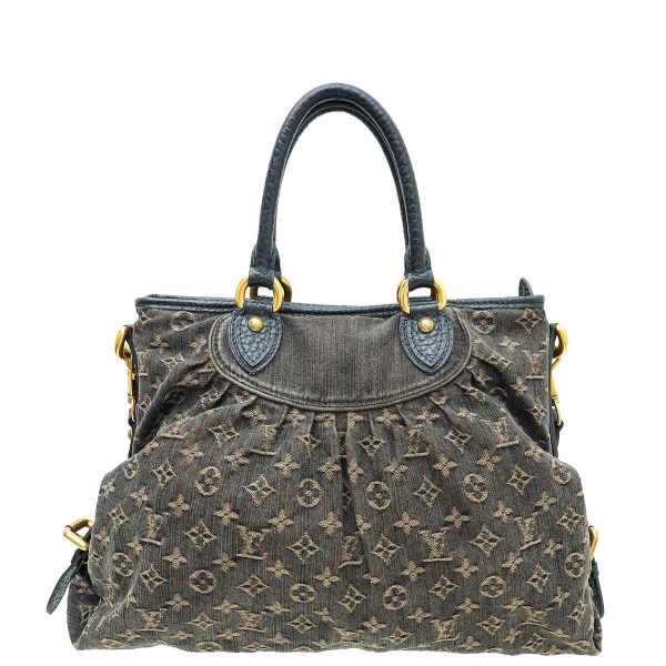 Louis Vuitton Black Aged Denim Monogram Neo Cabby GM Bag Supply