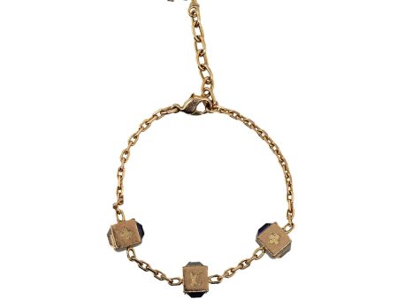 Gold Louis Vuitton Gamble Crystal Bracelet Online Hot Sale