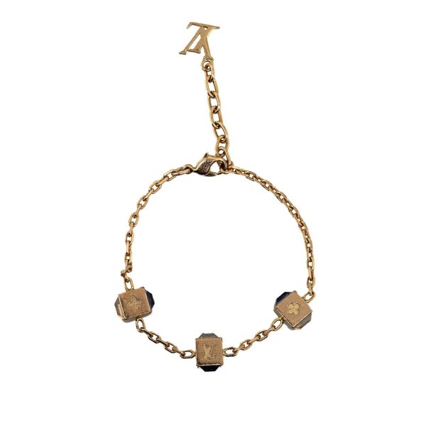 Gold Louis Vuitton Gamble Crystal Bracelet Online Hot Sale