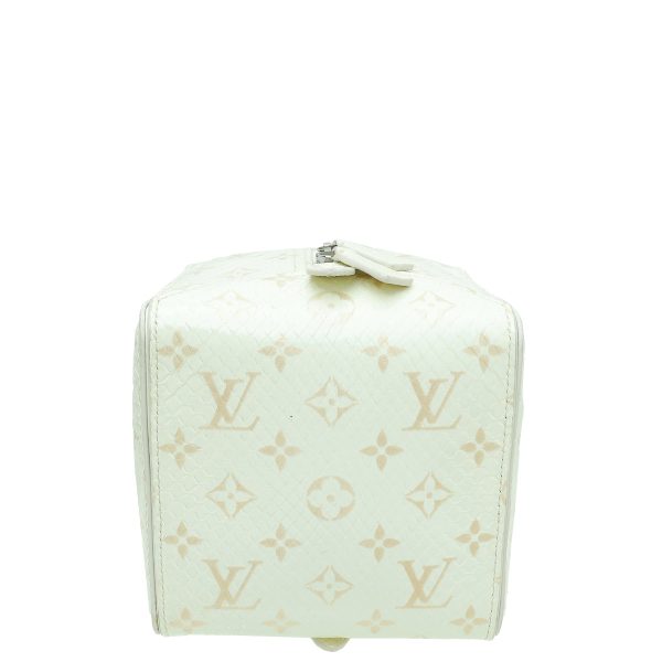 Louis Vuitton White Monogram Shiny Python Square Bag Online now