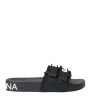 Dolce & Gabbana  Portofino Black Neoprene Slides For Cheap