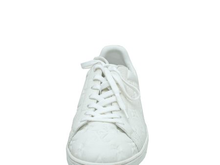 Louis Vuitton White Monogram Embossed Luxembourg Trainer Sneaker 7 Hot on Sale