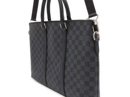 LOUIS VUITTON Anton Briefcase Noir N40024 Damier Graphite For Discount