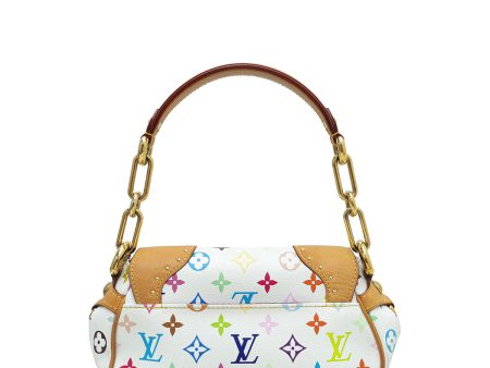 Louis Vuitton White Monogram Multicolor Beverly Takashi Murakami Mini Bag For Sale