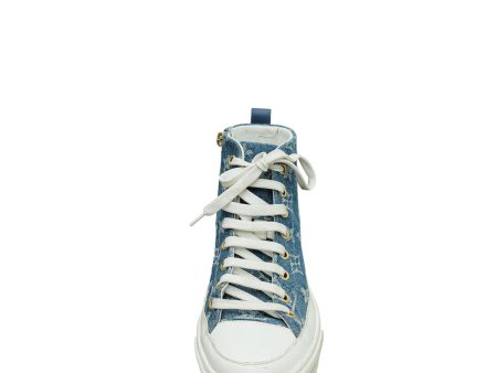 Louis Vuitton Blue Denim Monogram Stellar High Top Sneaker 35.5 Hot on Sale