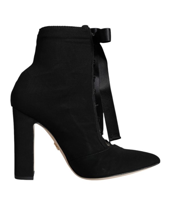 Dolce & Gabbana  LaceUp Booties Black Hot on Sale