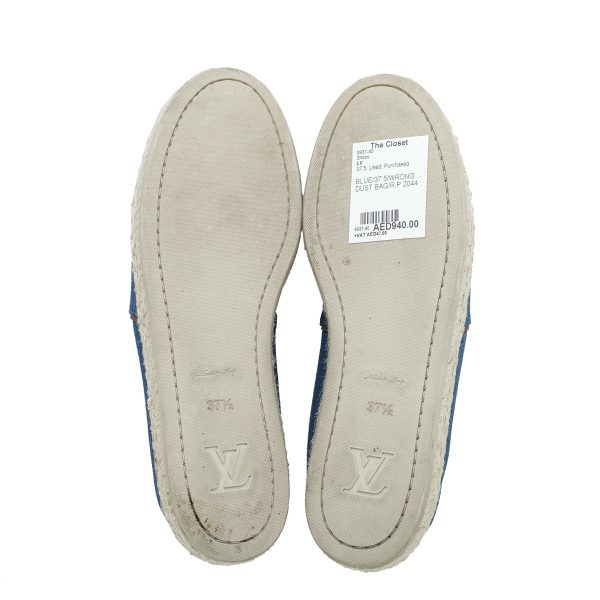 Louis Vuitton Blue Articles De Voyage Espadrille 37.5 Online now