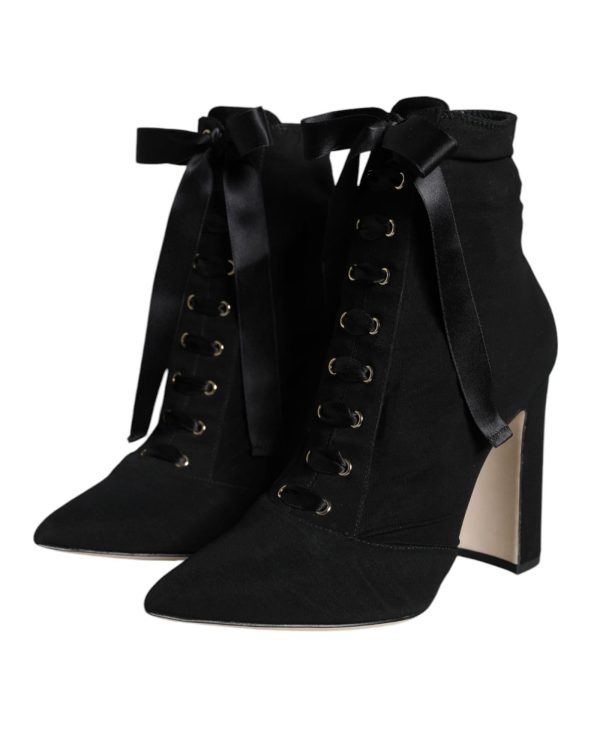 Dolce & Gabbana  LaceUp Booties Black Hot on Sale