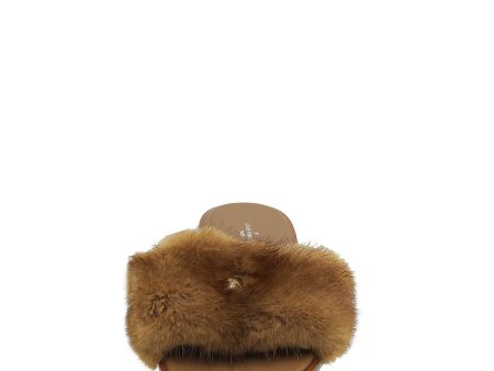 Louis Vuitton Bicolor Mink Fur Lock It Flat Mule 40 For Sale