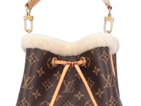 LOUIS VUITTON BB Neonoe Shearling Bucket Bag Cozygram Canvas For Cheap