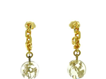 Gold Louis Vuitton Bubbles Inclusion Resin Hoop Earrings Online now