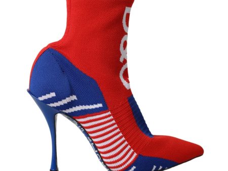 Dolce & Gabbana  DG Sock Boots Red Blue Fashion