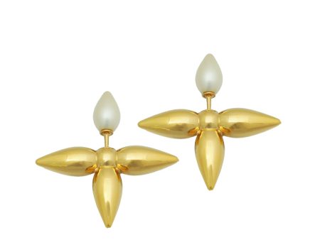 Louis Vuitton White Louisette Stud Earrings on Sale