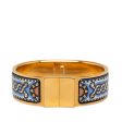 Gold Louis Vuitton Loquet Wide Enamel Bracelet Online Hot Sale