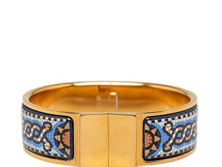 Gold Louis Vuitton Loquet Wide Enamel Bracelet Online Hot Sale