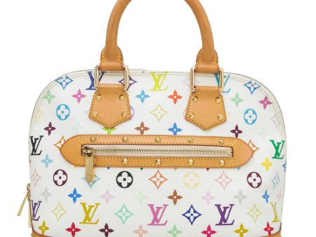 Louis Vuitton White Multicolor Monogram Alma Bag For Cheap