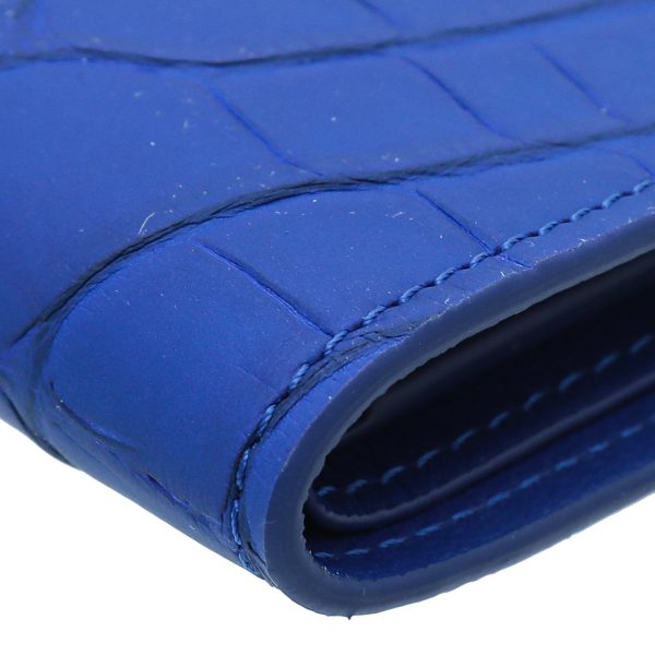 Louis Vuitton Blue Crocodile Matte Multiple Wallet Online Sale