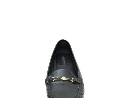 Louis Vuitton Black Logo Enamel Bar Embellished Loafers 38.5 Supply