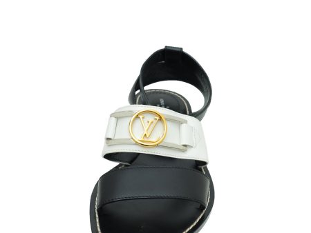 Louis Vuitton Bicolor Academy Flat Sandals 37 Fashion