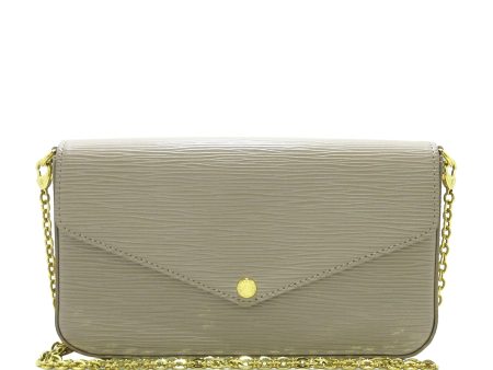 Gray Louis Vuitton Epi Pochette Felicie Crossbody Bag Hot on Sale