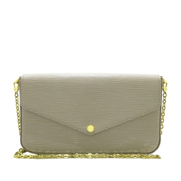 Gray Louis Vuitton Epi Pochette Felicie Crossbody Bag Hot on Sale