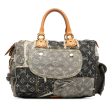 Gray Louis Vuitton Monogram Denim Patchwork Speedy 30 Boston Bag Online now