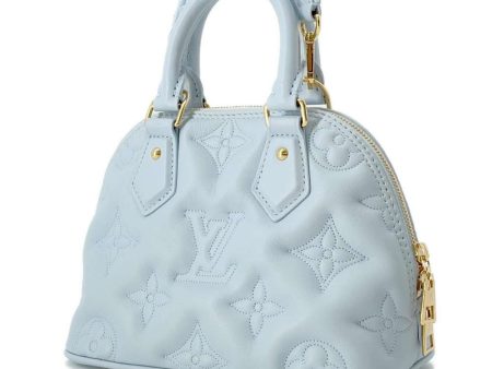 LOUIS VUITTON Alma・Soft Blue Gacier M59822 Calf Leather Monogram・Pattern Size BB Fashion