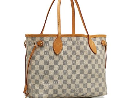 Gray Louis Vuitton Damier Azur Neverfull PM Tote Bag on Sale