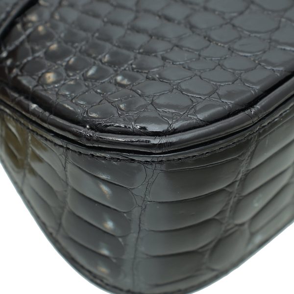 Louis Vuitton Black Crocodile Lockit Clutch Supply