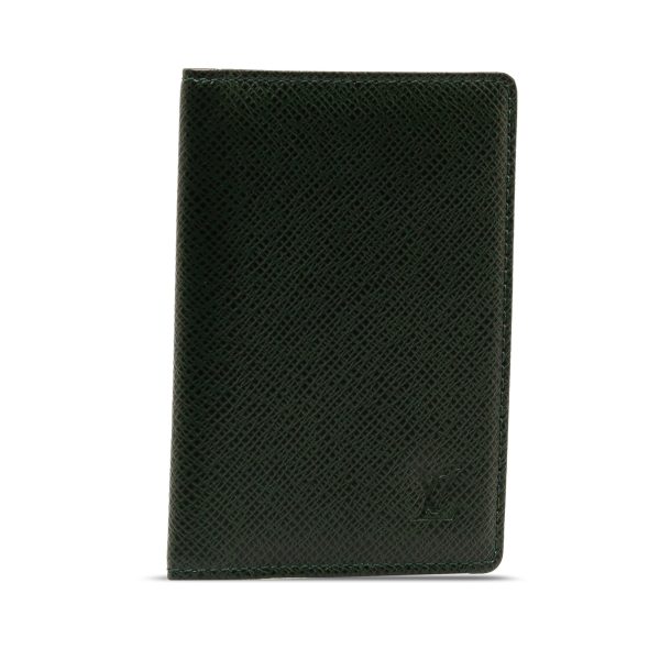 Green Louis Vuitton Taiga Business Card Holder Supply