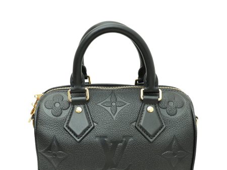 Louis Vuitton Black Monogram Empreinte Speedy 20 Bandouliere Bag Supply